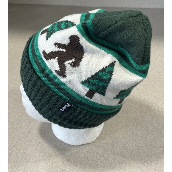 Kavu Sasquatch In The Woods Green Knit Winter Beanie Cap Snowboard, Cold Weather - Picture 2 of 11